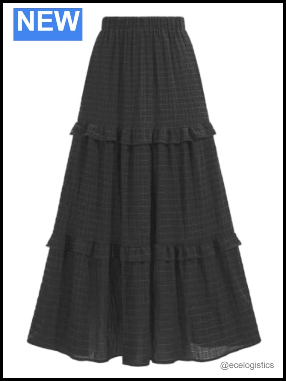 Boho Tiered Maxi Skirt High Waisted Flowy A-Line Gauze Skirt